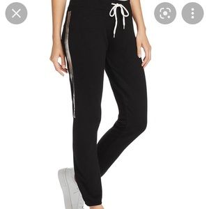 Monrow cropped vintage sport sweatpants with metallic side stripe.  Size Medium